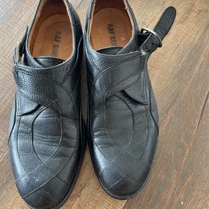 Mens RAF SIMONS side buckle shoes black